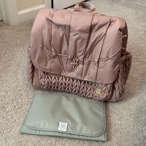 NWOT HAPP Levy Backpack (Dusty Rose) & Changing Pad (Gray)